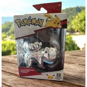 Bulbasaur Silver Battle Figure Pokemon 25th Anniversary